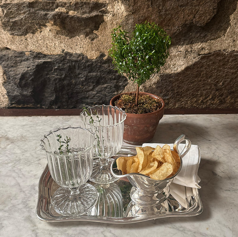 Vintage 12" Oblong Tray with Serpentine Edge
