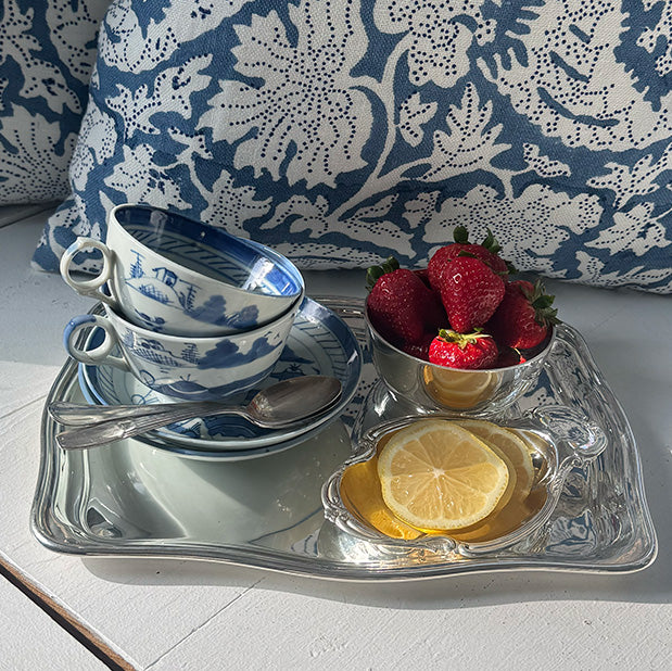 Vintage 12" Oblong Tray with Serpentine Edge