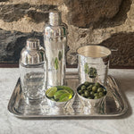 Vintage Glass Cocktail Shaker with etched stars