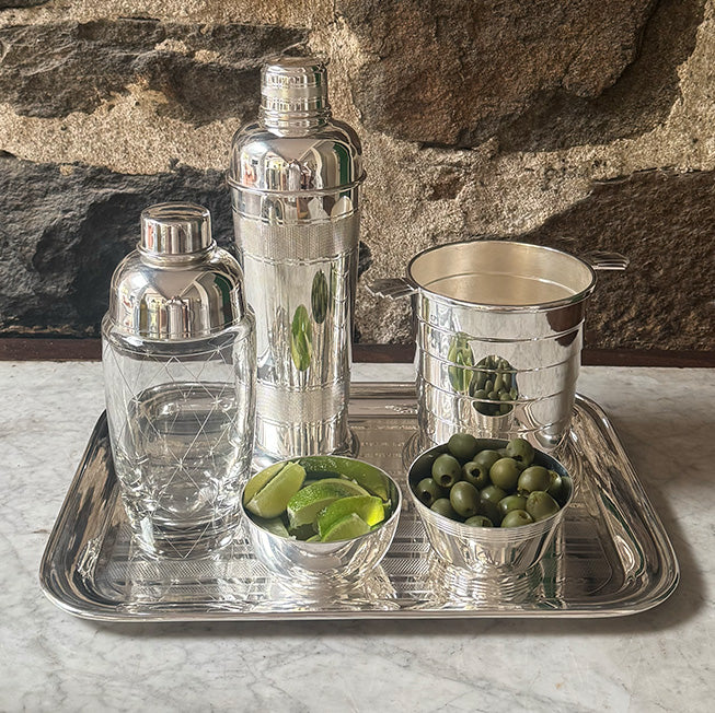 Vintage Glass Cocktail Shaker with etched stars