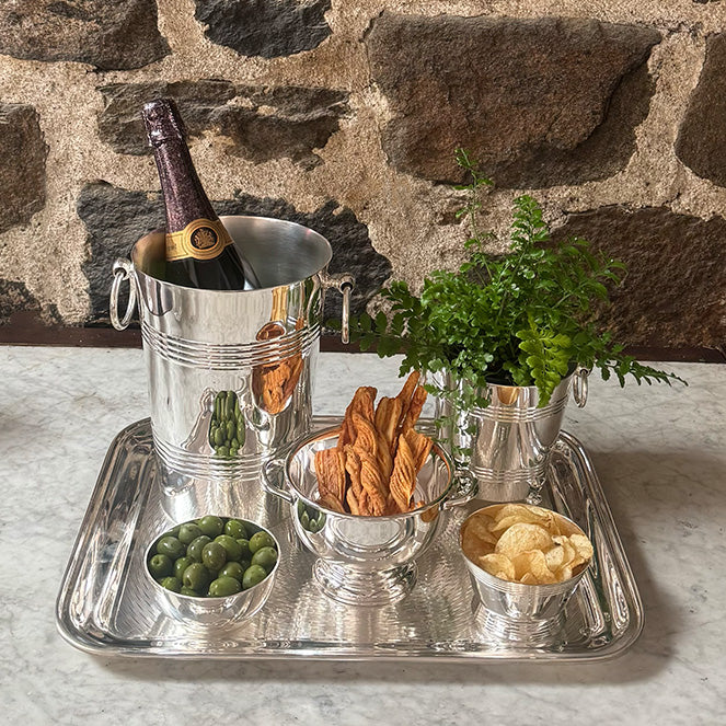 Vintage 18" Oblong Engine-Turned Tray