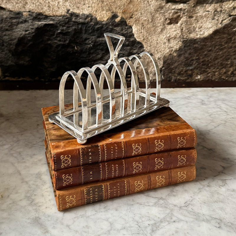 Vintage 6-Slice Toast Rack with Tray Base