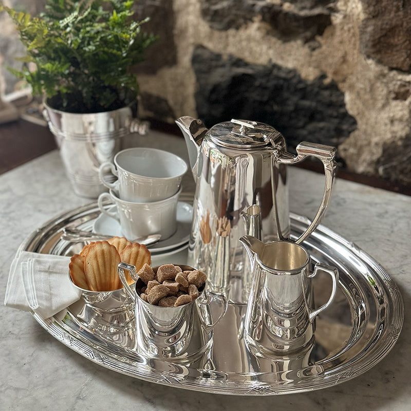Vintage Creamer & Sugar, Angled Handles