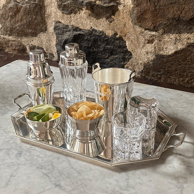 Vintage 18" Octagonal Tray with Handles