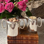 Vintage Sugar & Creamer, Set/2, "C" Handles