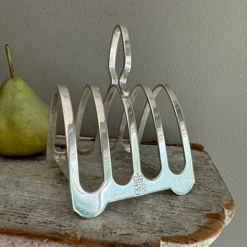 Vintage Toast Rack, "E II R" (Queen Elizabeth monogram)