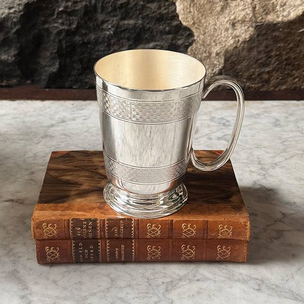 Vintage Tankard with Engine-Turned Bands