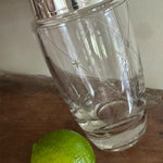 Vintage Glass Cocktail Shaker with etched stars