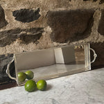 Vintage 18.5" Pierced Gallery Tray with Shell Handles