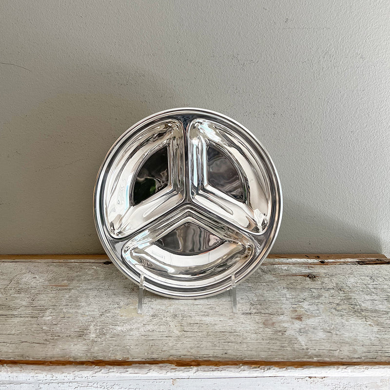 Vintage 8" Round 3-Part Divided Dish