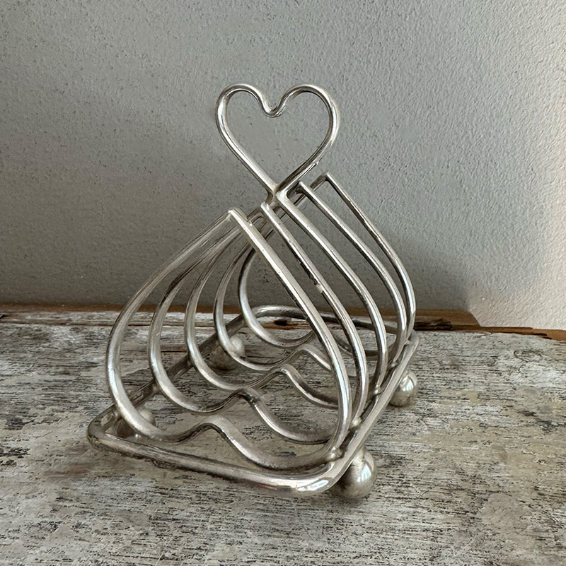 Vintage 4-Slice Heart Toast Rack