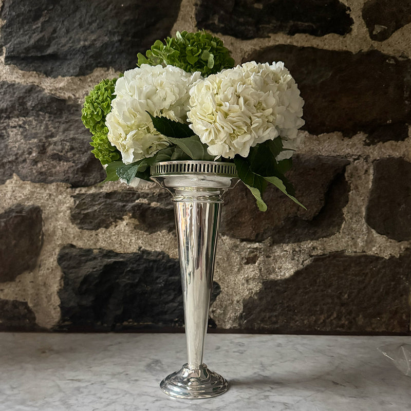 Vintage 12.25" Vase with Pierced Top Rim