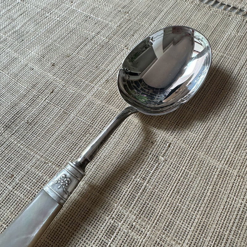 Vintage Serve Spoon, Mother of Pear Handle