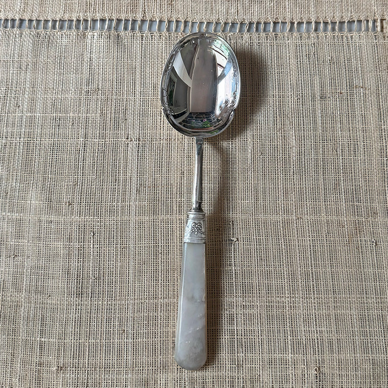 Vintage Serve Spoon, Mother of Pear Handle
