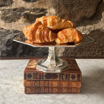 Vintage 10" Octagonal Cake Stand with Faceted Pedestal