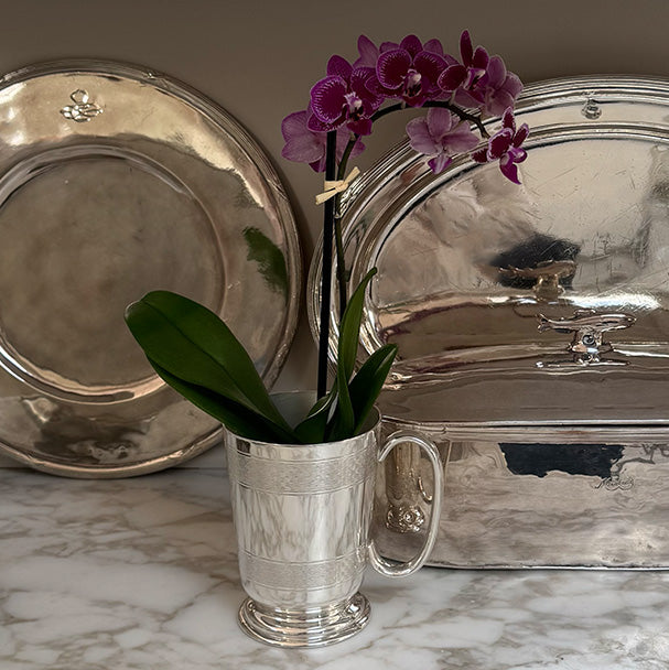 Vintage Tankard with Engine-Turned Bands