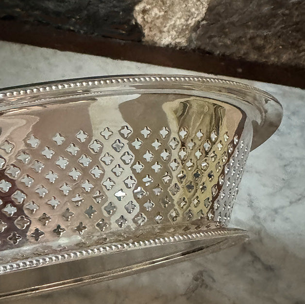 Vintage Oval Basket with Pierced Stars