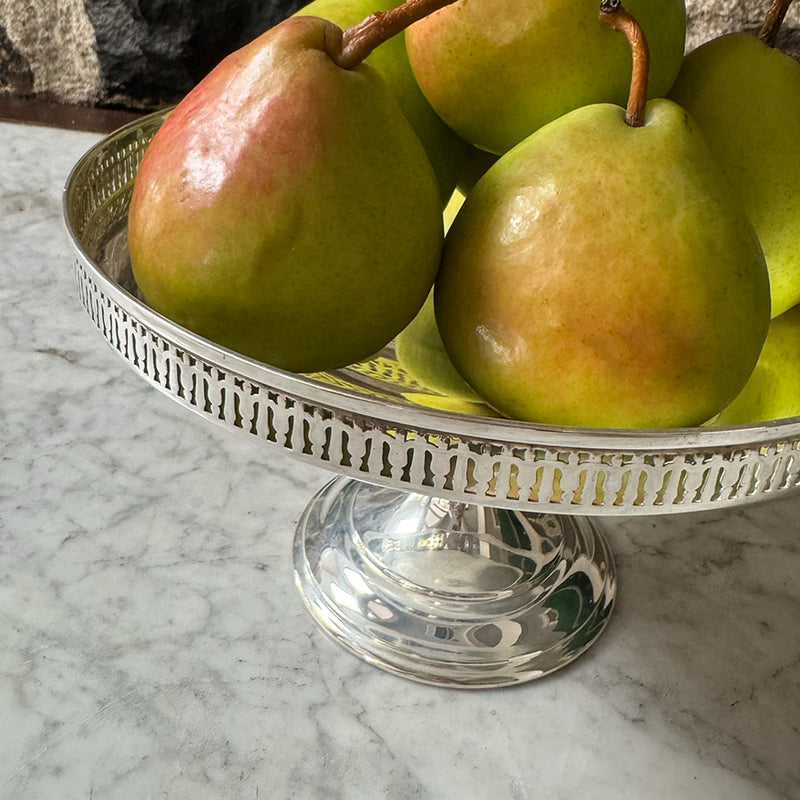 Vintage 9" Compote with Pierced Gallery