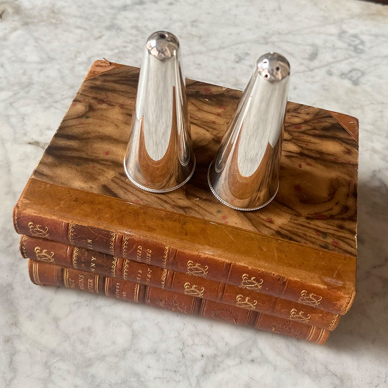 Pair of Vintage Conical Salt & Pepper Shakers