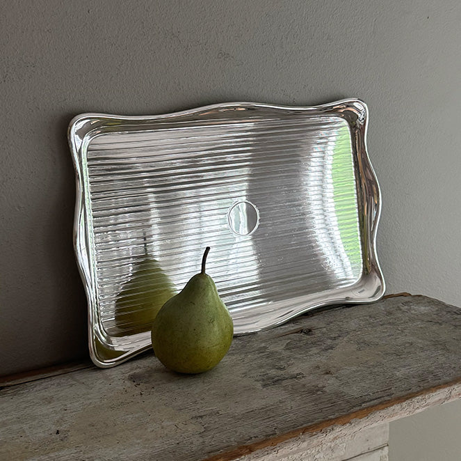 Vintage 11.5" Serpentine Engine-Turned Tray