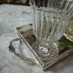 Vintage 18.5" Pierced Gallery Tray with Shell Handles