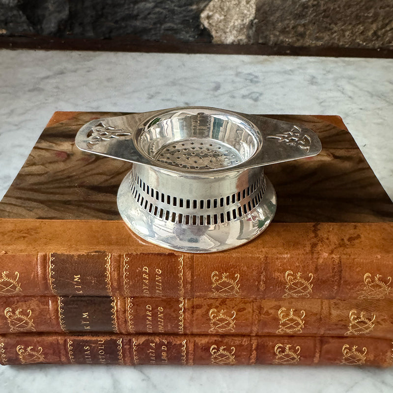 Vintage Tea Strainer w/Pierced Stand