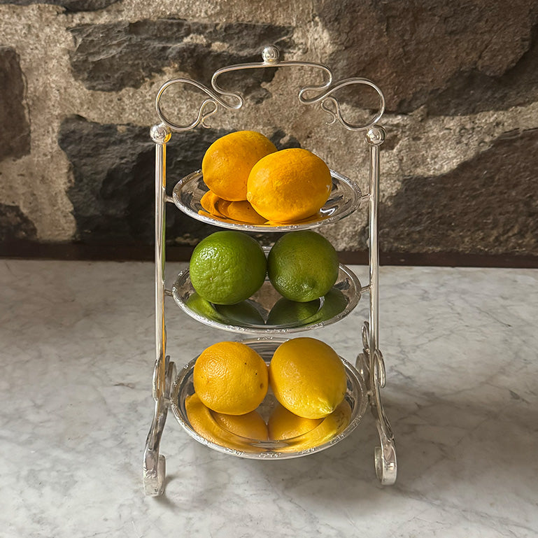 Vintage 14" Tiered Stand w/3 Plates