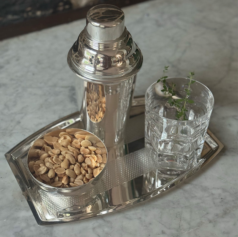 Vintage Deco Tray with Engine-Turned Bands