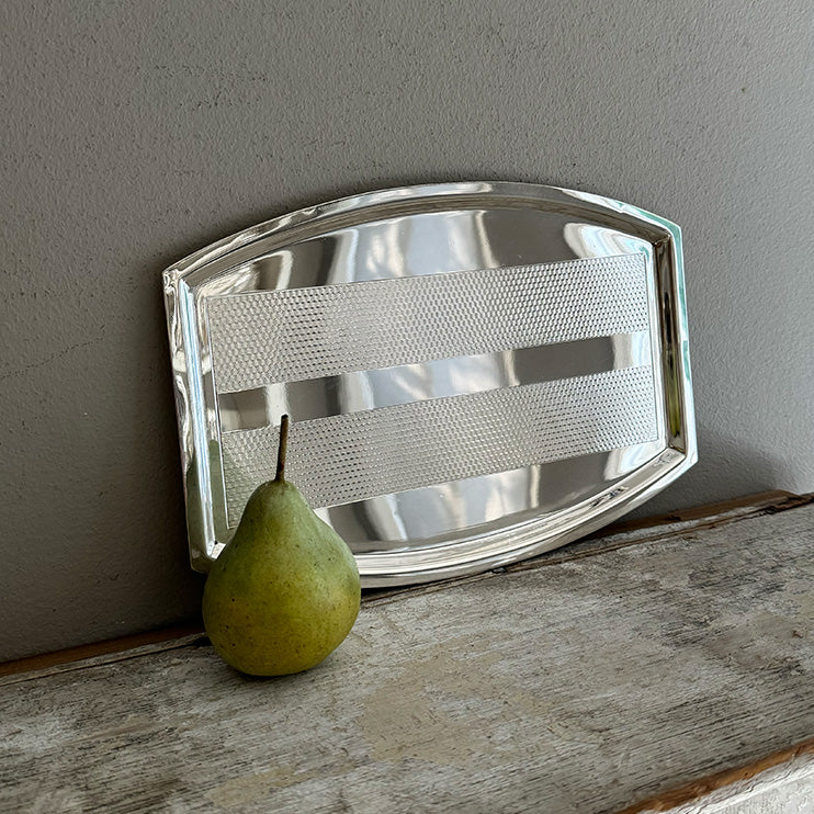 Vintage Deco Tray with Engine-Turned Bands