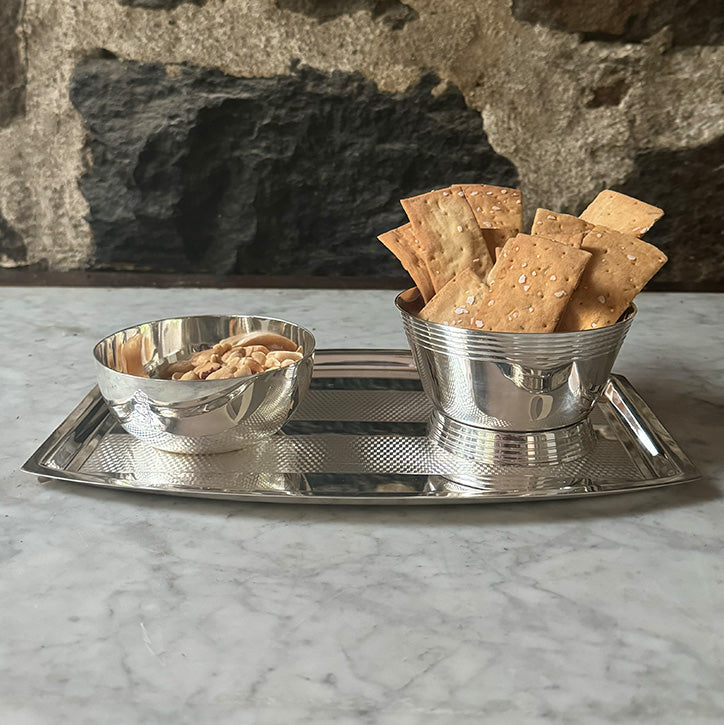 Vintage Deco Tray with Engine-Turned Bands