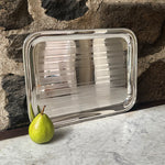 Vintage 16" Oblong Tray with Engine Turned Stripes