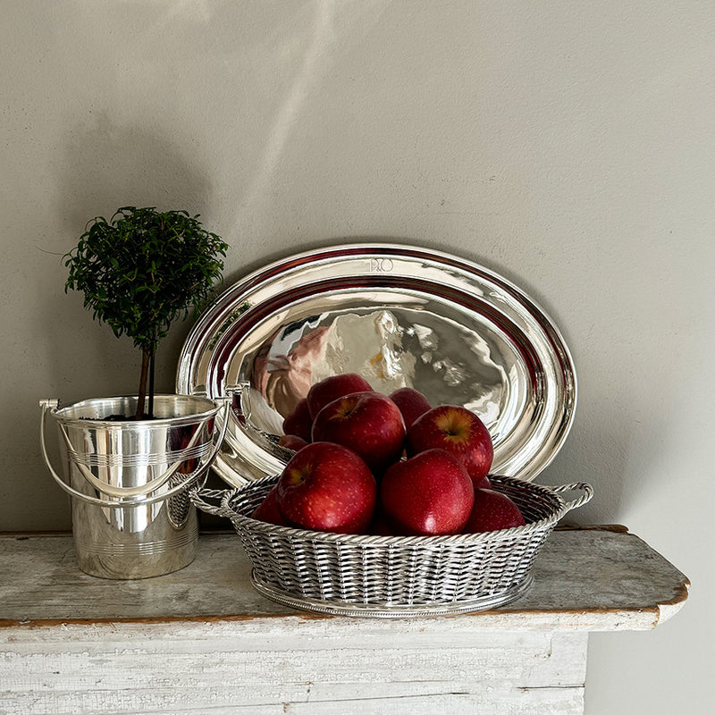 Vintage Woven Oval Basket