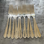 Set of 12 Vintage Dinner Forks, English "Dubarry" Pattern