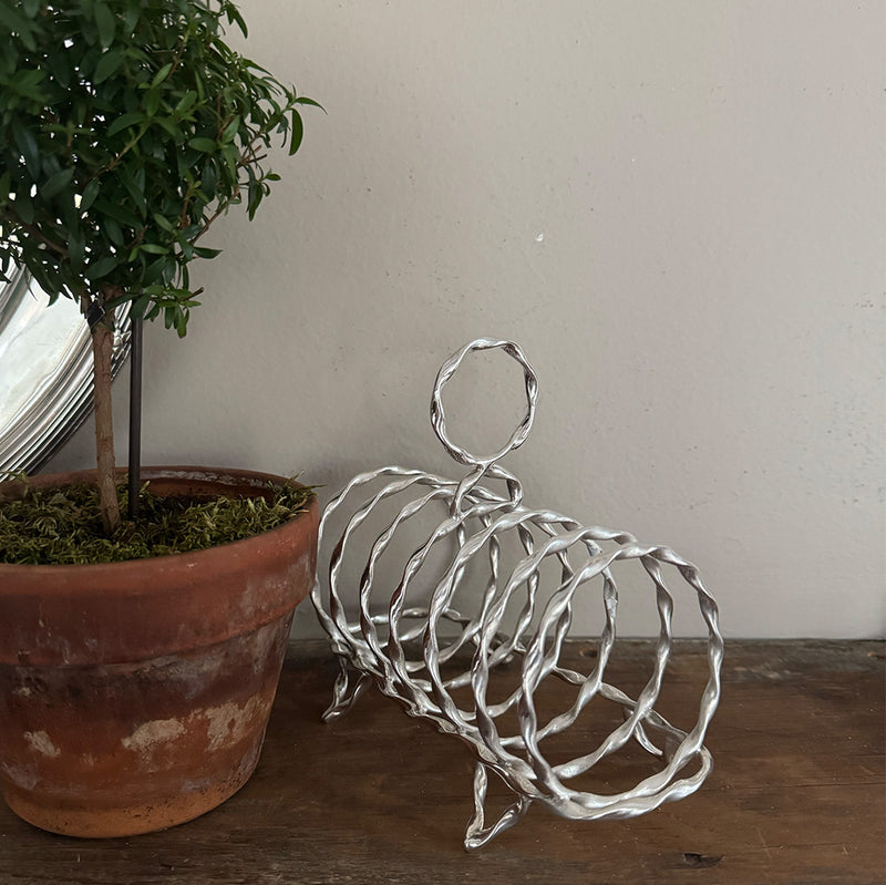 Vintage 6-Slice Toast Rack, Twisted Rope