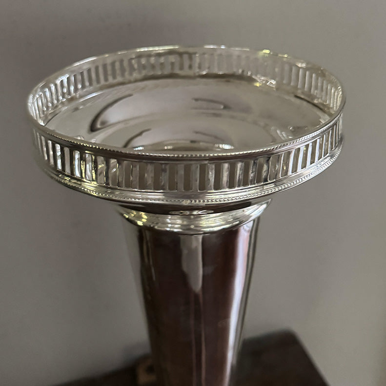 Vintage 12.25" Vase with Pierced Top Rim